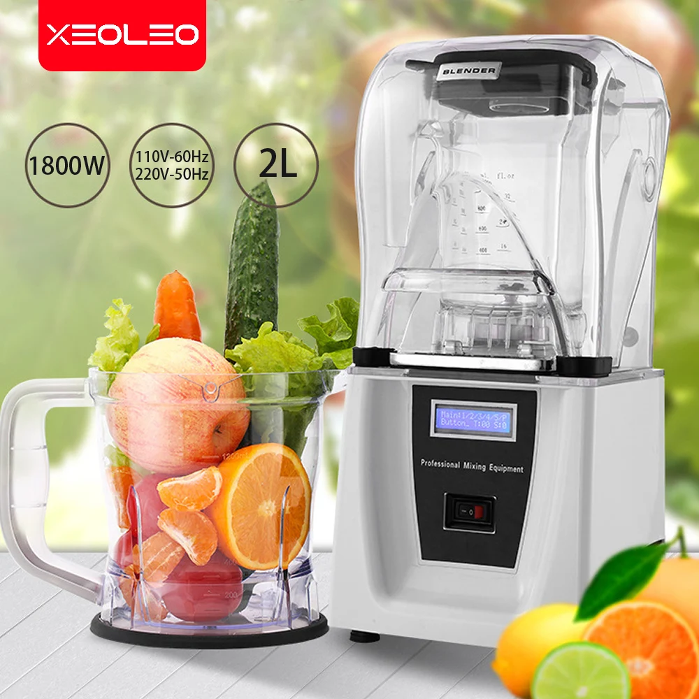 Xeoleo Kommerziellen Hohe leistung mixer Sound isolierung 1800W mixer 2L schwere Mixer BPA FREI Stumm Smoothie maker