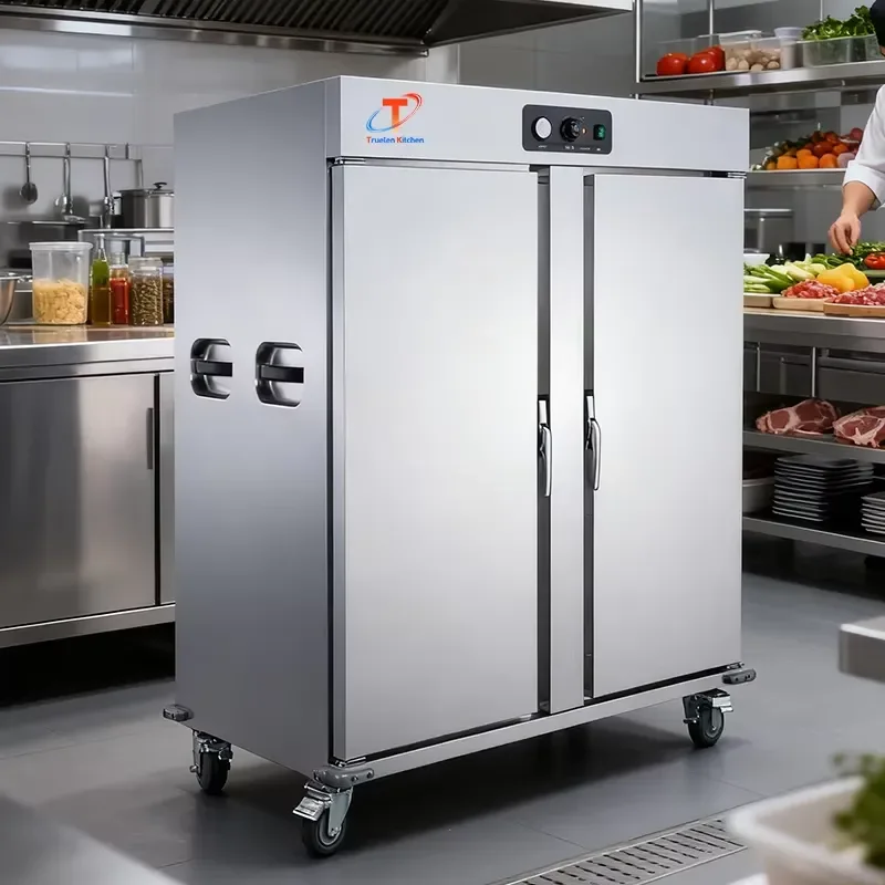 Commercial Hot Food Display Stand with Wheel Insulation Light Tray for Restaurant Hotel Kitchen Buffet Service Equipment