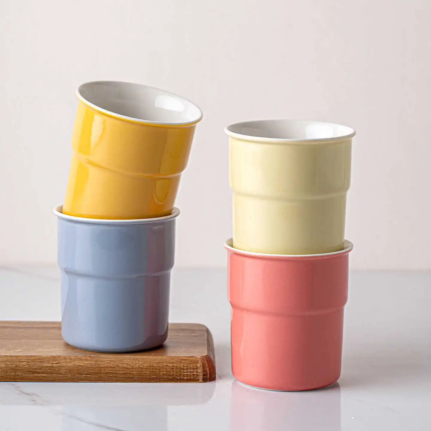 

230 мл без ручной керамической кружки, американский кофе латте, однотонный стиль, минималистичные кружки, бытовая чашка для молока без ручки