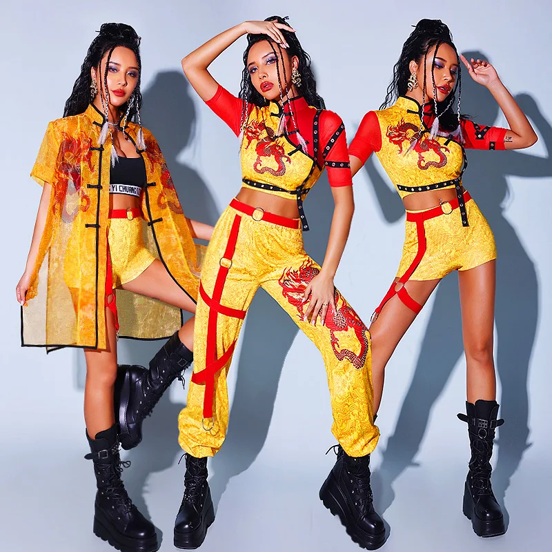 

Hip Hop Clothing Nightclub Bar Dj Dancer Performance Outfit Chinese Style Jazz Dancewear Gogo Dance Clothes Rave Outfit DL10593