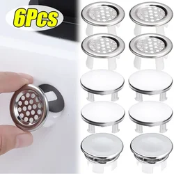 1/6pcs Stainless Steel Sink Hole Overflow Cover Wash Basin Overflow Ring Kitchen Bathroom Basin Trim Bath Sink Hole Overflow Cap