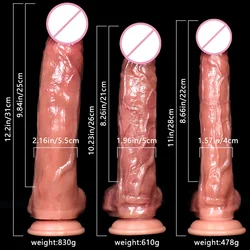 31/28/26CM Alien Realistic Dildo Soft Liquid Silicone Simulation Penis Real Vein Anal Dildo Female Masturbator Adult Sex Toy