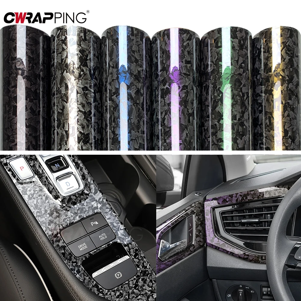 Motorcycle Stickers Forged Carbon Fiber Vinyl Film Foil Self Adhesive Vinyl Glossy Black Motorcycle Stickers for Car Accessories