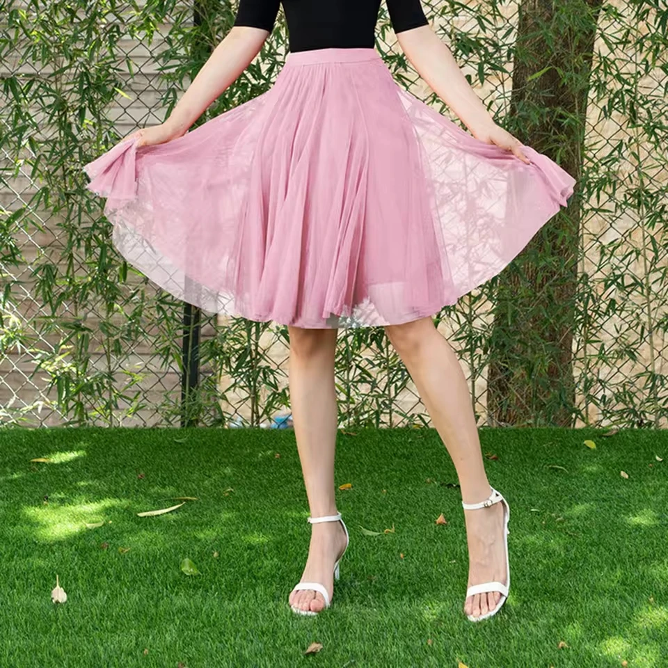 High Knee Length Skirt Carnival Dancing Skirt Adult Womens Lace Tiered Ruffle Layer Sexy Women Pleated Skirts