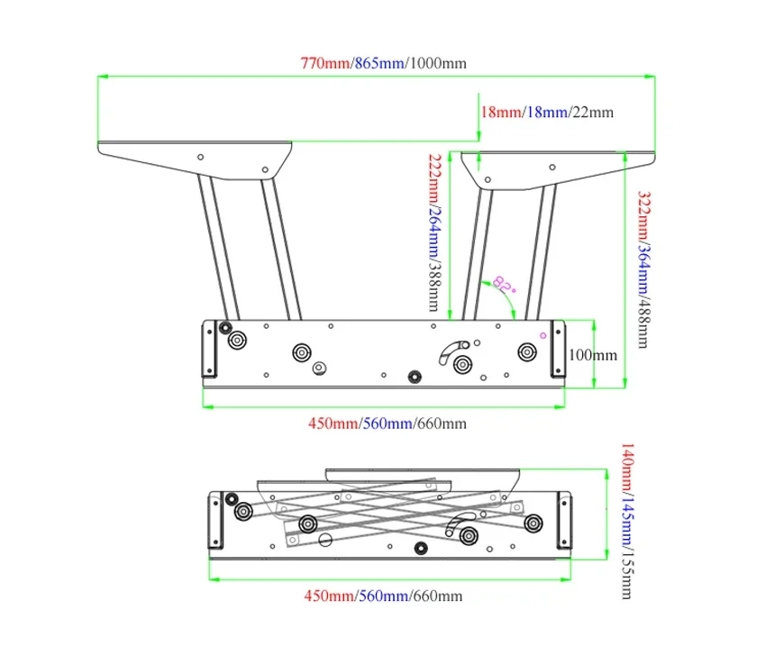 Coffee Table to Dining Table Lifting Bracket Core Hardware DIY Smart Furniture Table Lifter Mute Slow Down With Damping