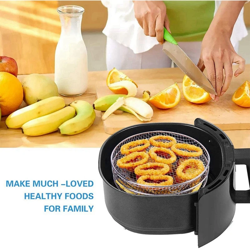 Ad-Air-Friteuse drei stapelbare Dehydrator-Racks für Gowise Ninja Edelstahl Luft fritte use Rack passen alle 0, 5-1, 5 qt