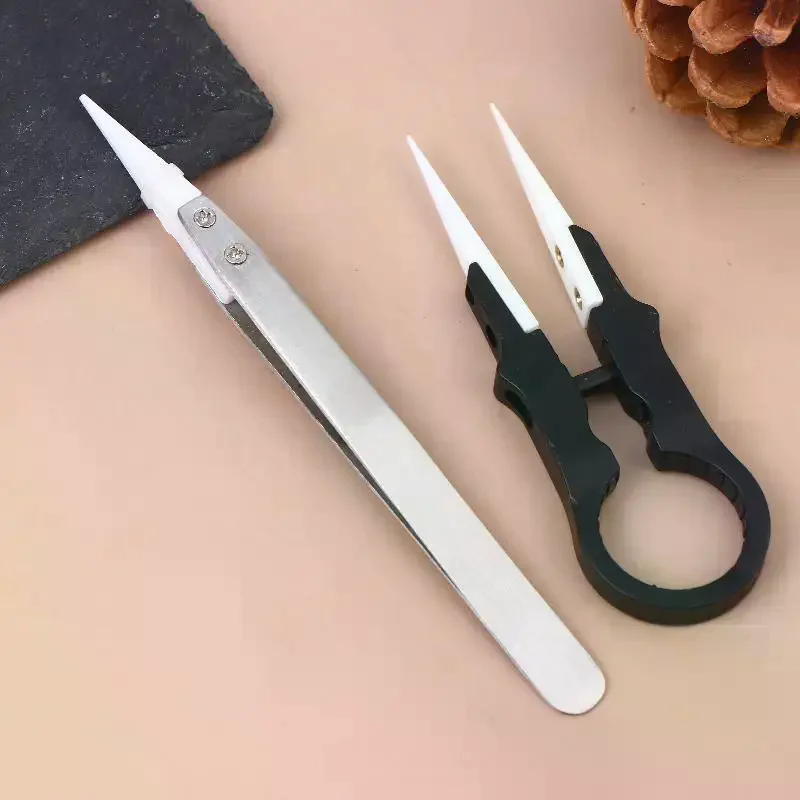 

Metal Ceramic Tipped Tweezers Ceramic Tips Heat Pointed Resistant Heat Resistant Tweezer Fine Pointed Tip