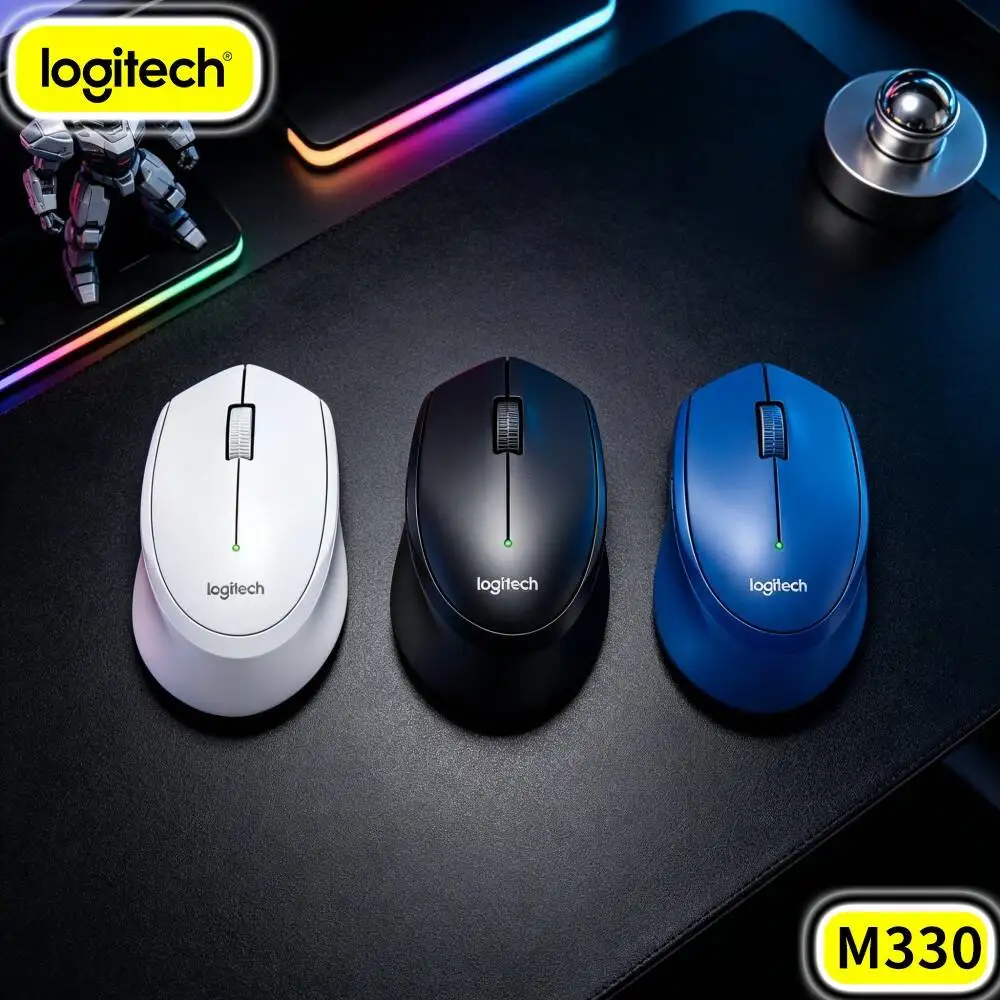Flexible User Desk Position Choice Logitech M330 Silent Wireless Mouse Ten Meter Distance For Home Office Working