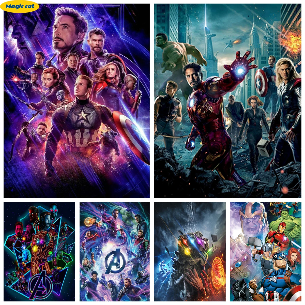 The Avengers 5D Diamond Embroidery Superhero All series Hand Diamond Painting Rhinestone Cross Stitch Mosaic Home Decor Kid Gift