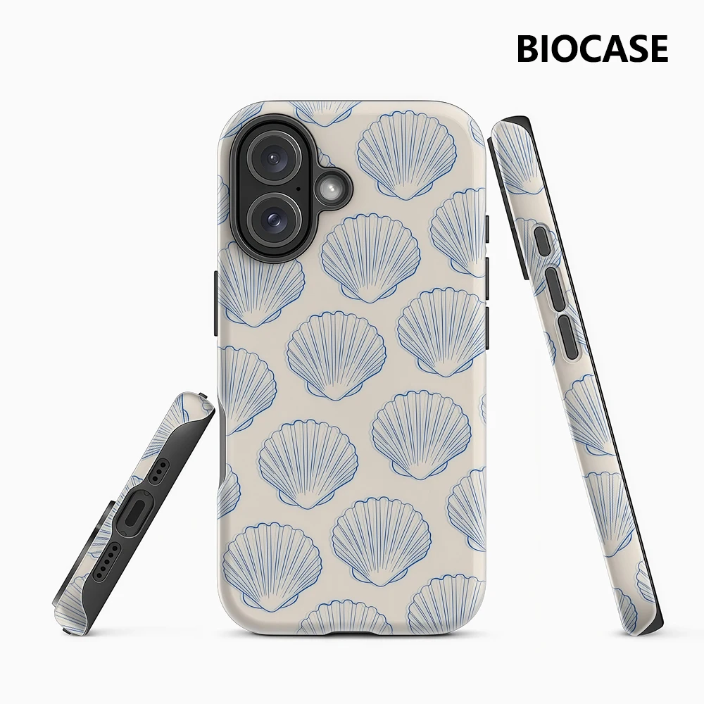Capa de Celular Concha de Praia para Capa Magnética de Celular para iPhone 17 16 15 14 13 Pro Max Plus Capa Resistente de Camada Única ou Dupla