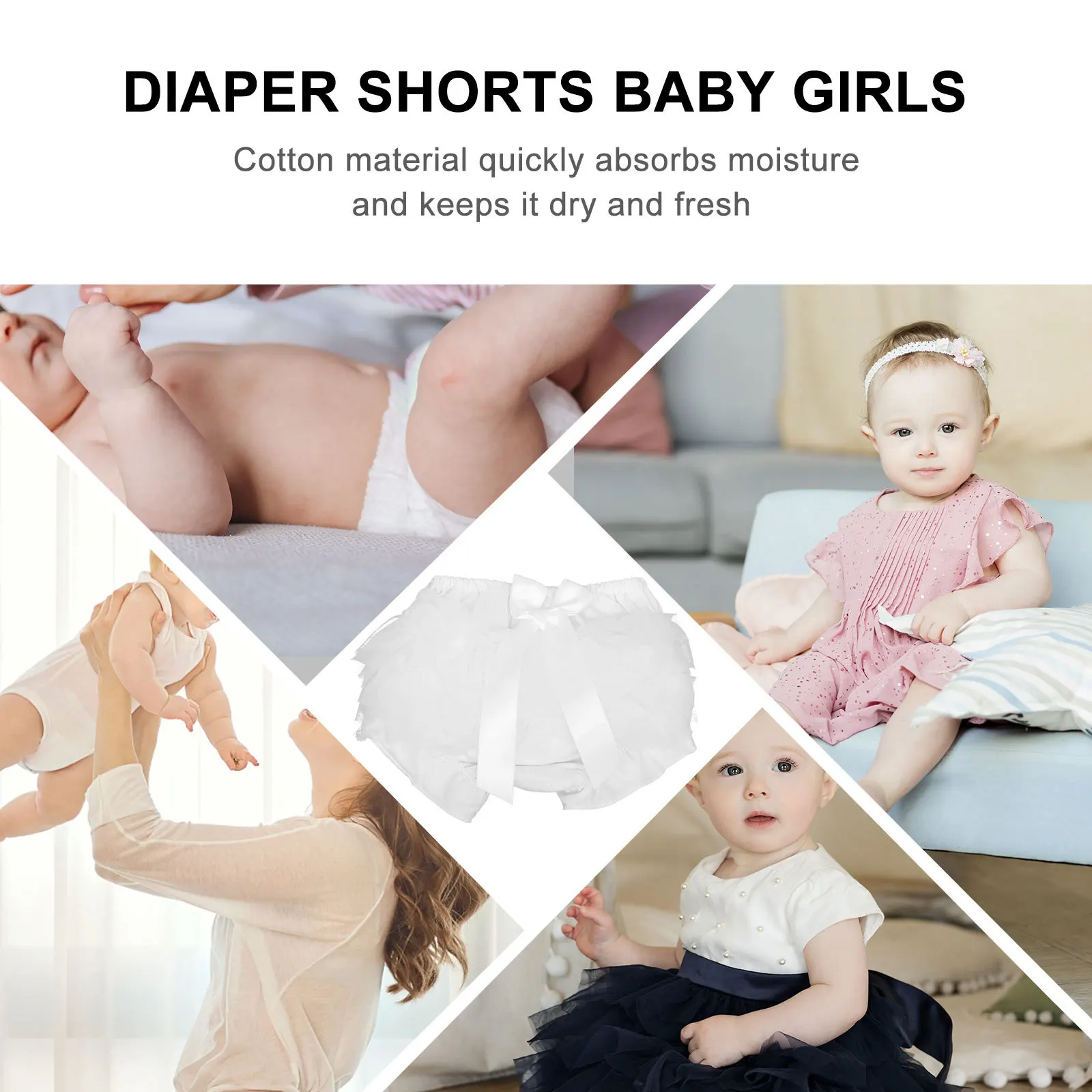 

Baby Summer Outfits Toddler Pants Girl Bloomers Clothes for Kids Girls PP White Shorts