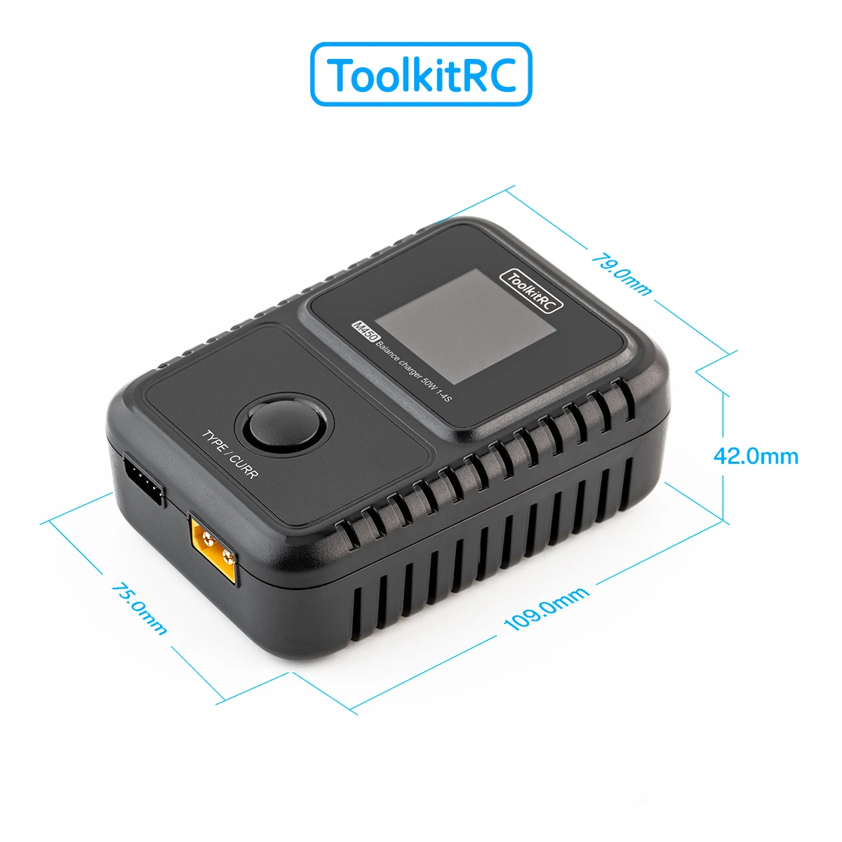 Toolkitrc M450 50W 2 ~ 4S LiPo LiHV LiFe chargeur d'équilibre de batterie affichage coloré contrôle tension de coupure