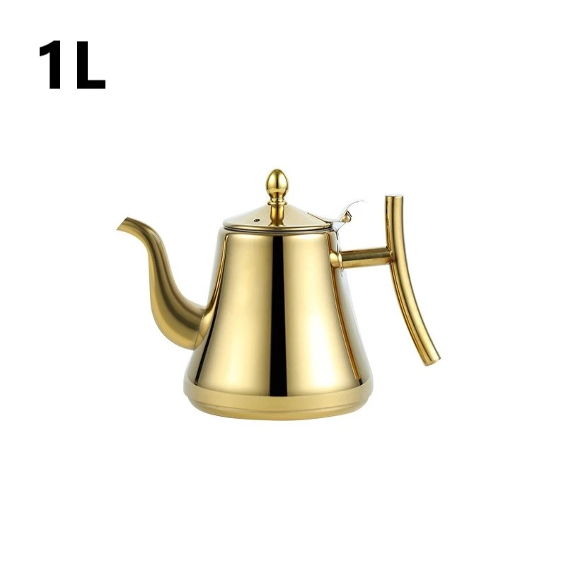 1/2/4PCS Kitchen Thick Stainless Steel Teapot Golden Silver Tea Pot With Infuser Coffee Pot Induction Cooker Tea Kettle Water