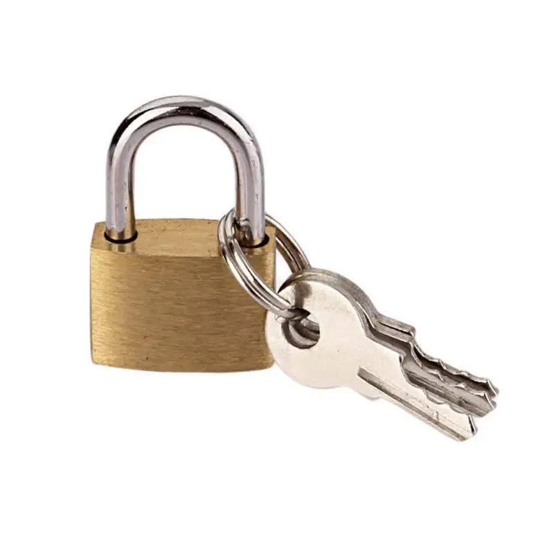 Mini Solid Brass Padlock With 3 Keys Security Lock For Luggage Backpack Gym Locker Suitcase Drawer Cabinet