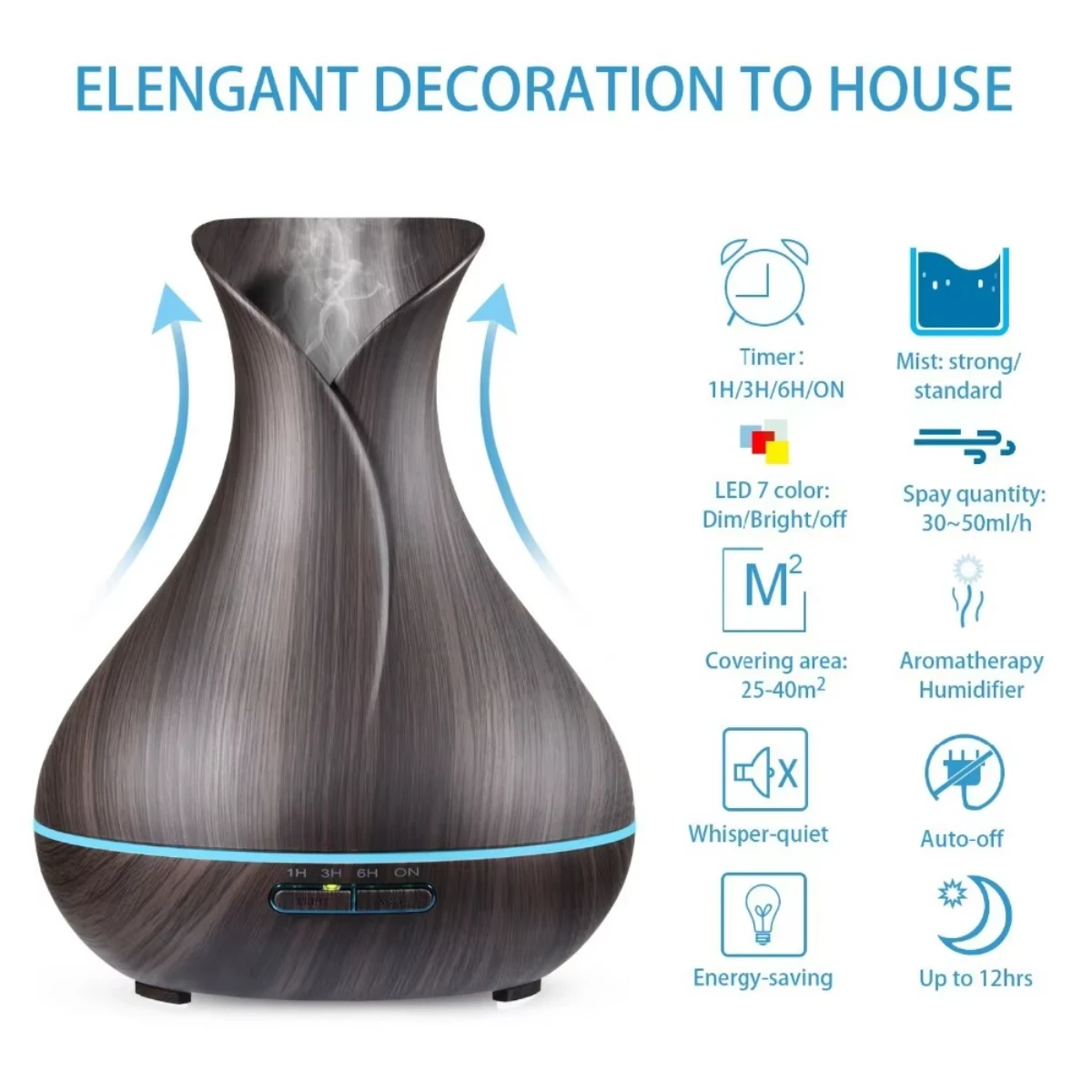 500ML Ultrasonic Essential Oil Diffuser with Lights