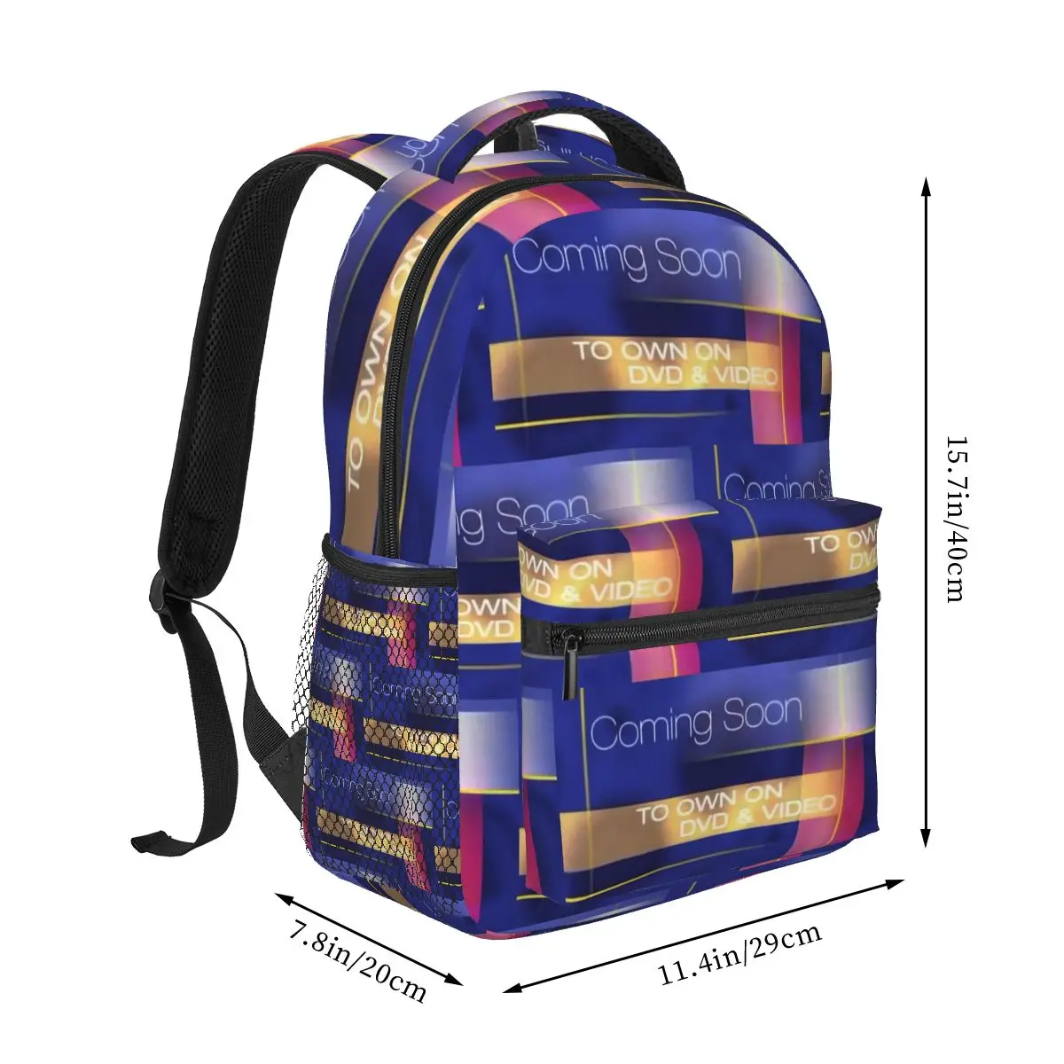 Coming Soon VHS DVD Nostalgia Backpack Student Boys Girls BookBag Children School Bag Laptop Shoulder Bags for Men Women