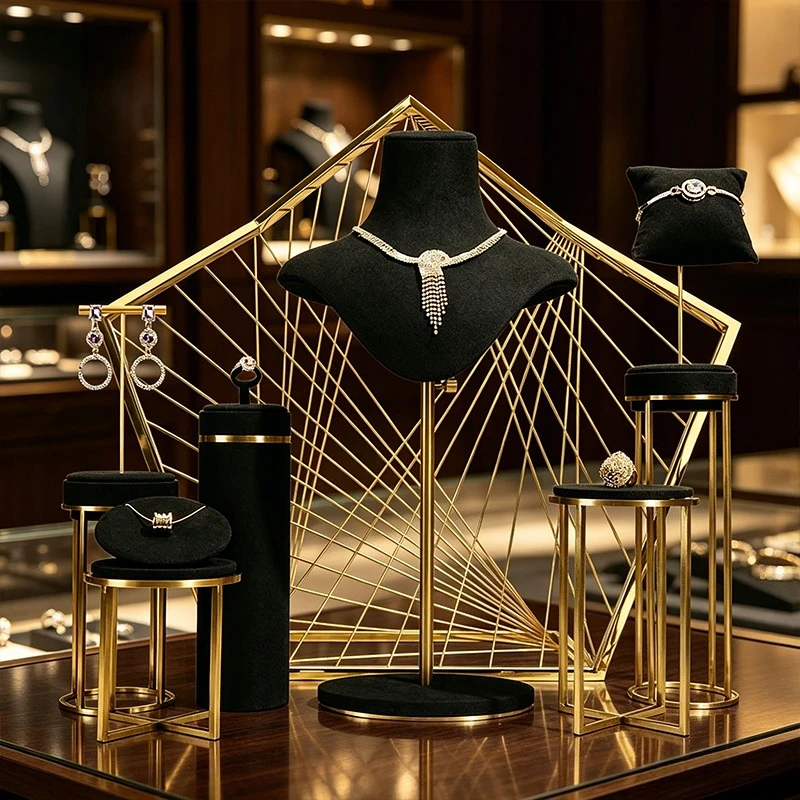 Jewelry Display Stand Black Jewelry Display Prop Set Necklace Ring Bracelet Earring Jewelry Display rack