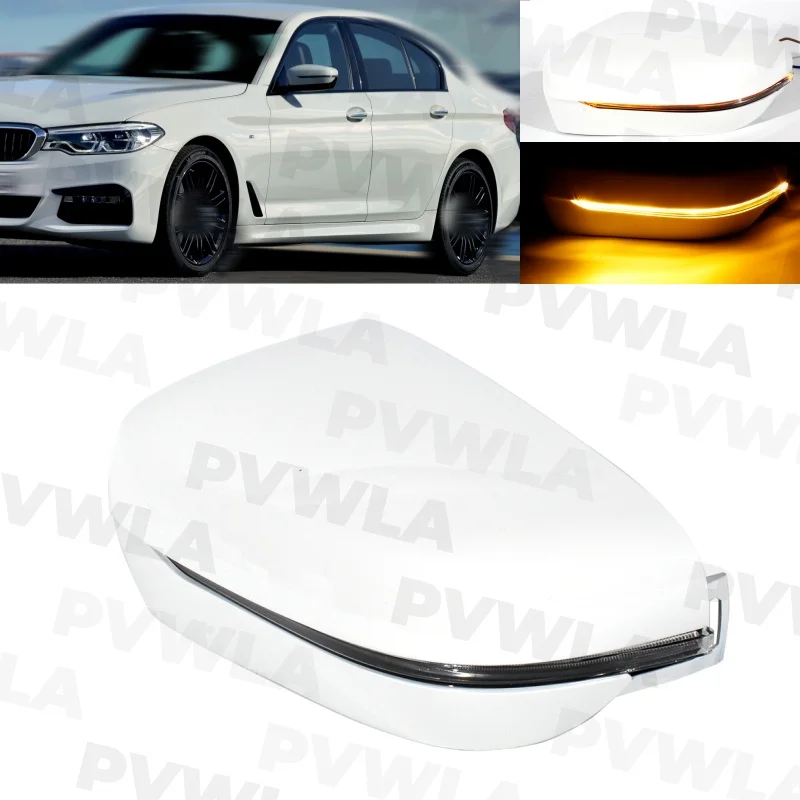 

For BMW G30 G31 G32 G11 G12 1 Pc Left Side White Painted Rear Mirror Cover With Turn Signal 51167422719