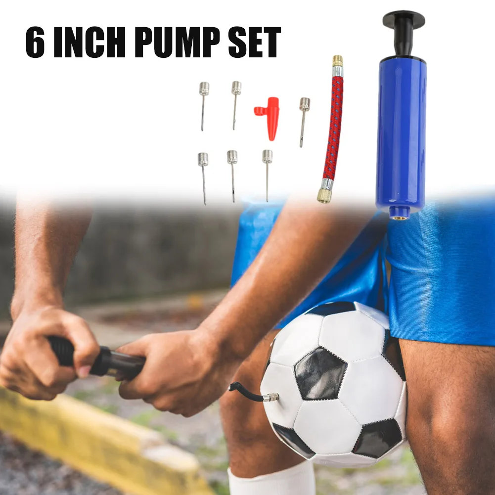 Kit Gonfiatore per Palloni 10 Pezzi/Set, Pompa Portatile con Prolunga per Calcio, Basket e Football
