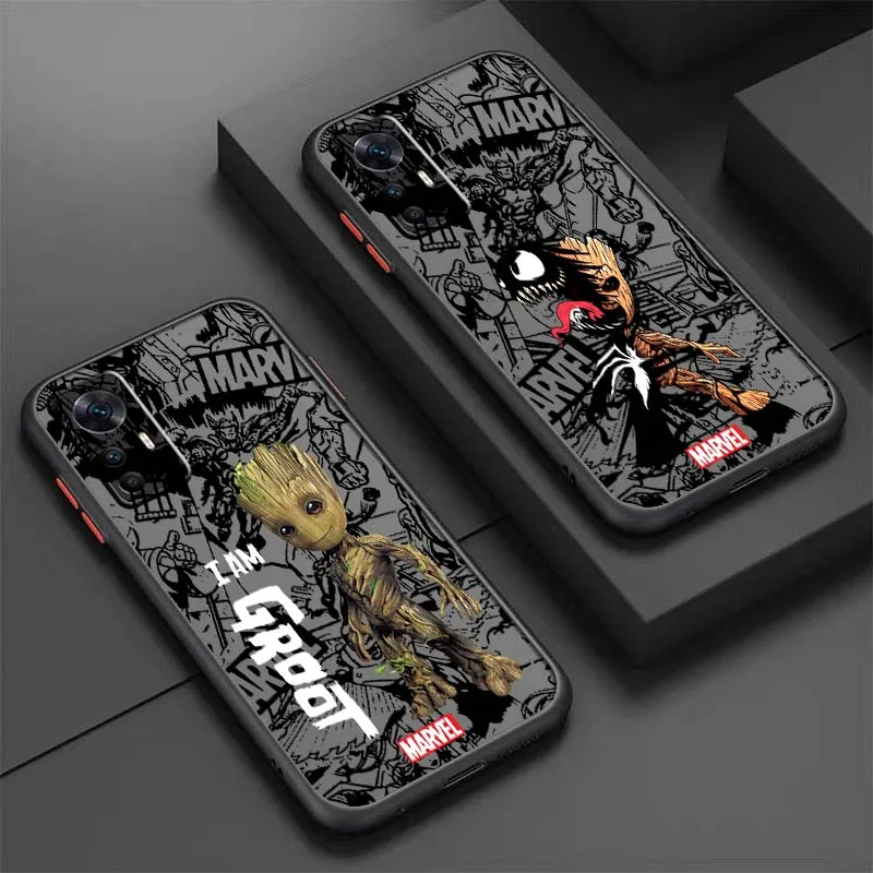 

Marvel Groot Wolverine Venom For Xiaomi 14T 13T 13 12T 12 12S 11T 11 11i 10 10T Ultra Pro Lite Frosted Translucent Phone Case