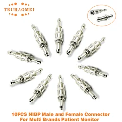 NIBP Connector Blood Pressure BP Meter Cuff Male and Female Air Hose Interconnect Bayonet Plug For Multi Brands Patient Monitor