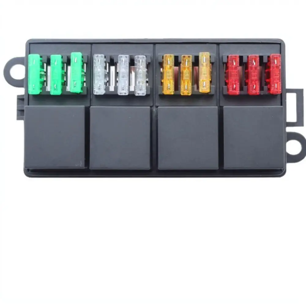 Automotive 12V Fuse Relay Block Holder Universal Circuit Protection System Prewired Socket For Car Trailer Truck Boat Utility
