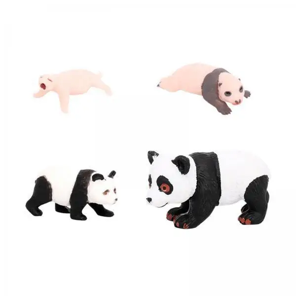5x-4個入りパンダ動物ライフサイクルモデル、教室用アクセサリー、教育玩具、男の子向け早期学習パンダ成長サイクルフィギュア