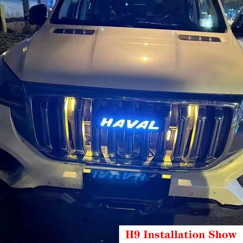 Haval Front Grille Hood Logo Stickers For Haval Dargo Jolion\\H6\\F7\\F7X 2019-2023 Dynamic Emblem Car Illuminated Labeling