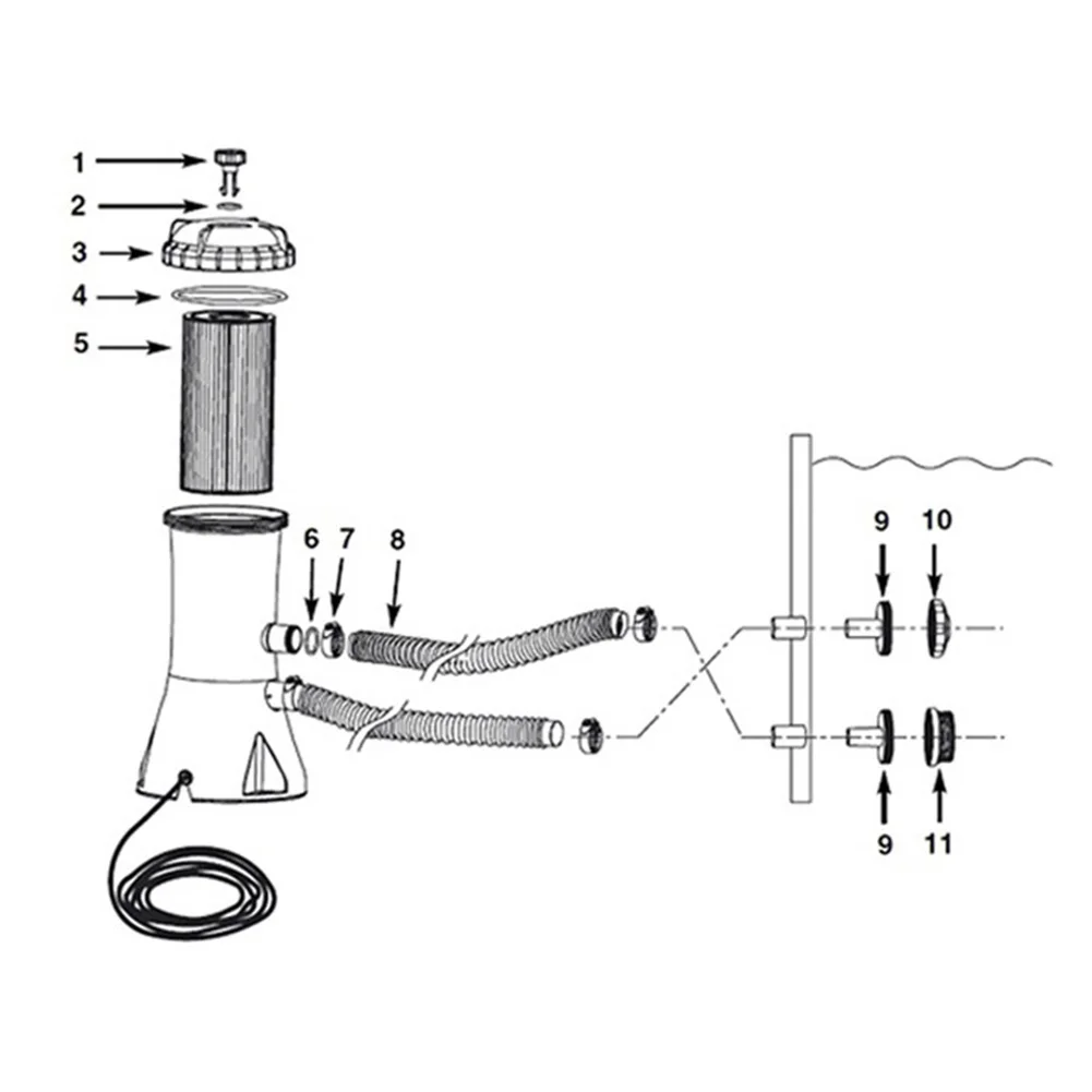 IN&TEX 28604/58604 Swimming Pool Pump Filter Summer Pool Water Cleaning With 530 GPH Filter Cartridge Pump & 1/4