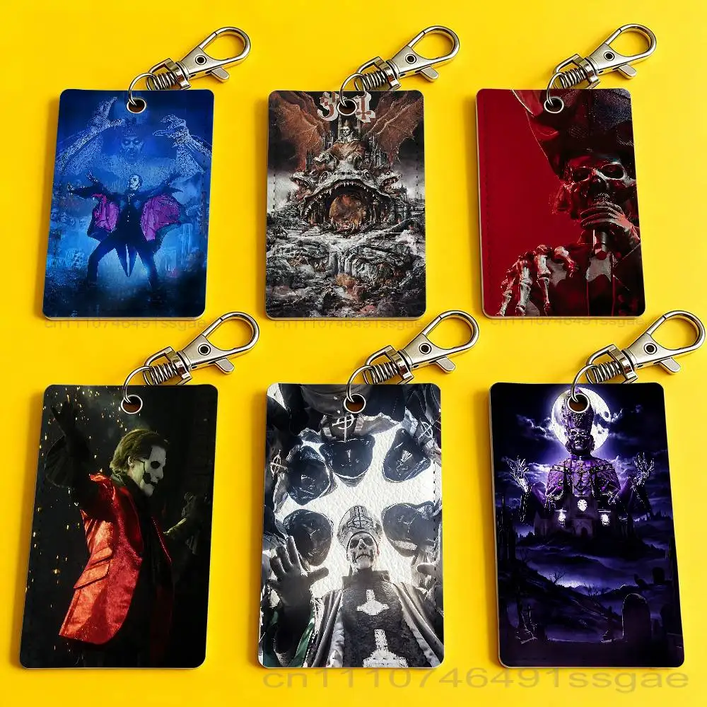 

G-Ghost Rock Band P-PaPa Card Holder Keychain Badge Holder Card Pass Hang Rope Lariat Lanyard for Key Rings Accessories Gift