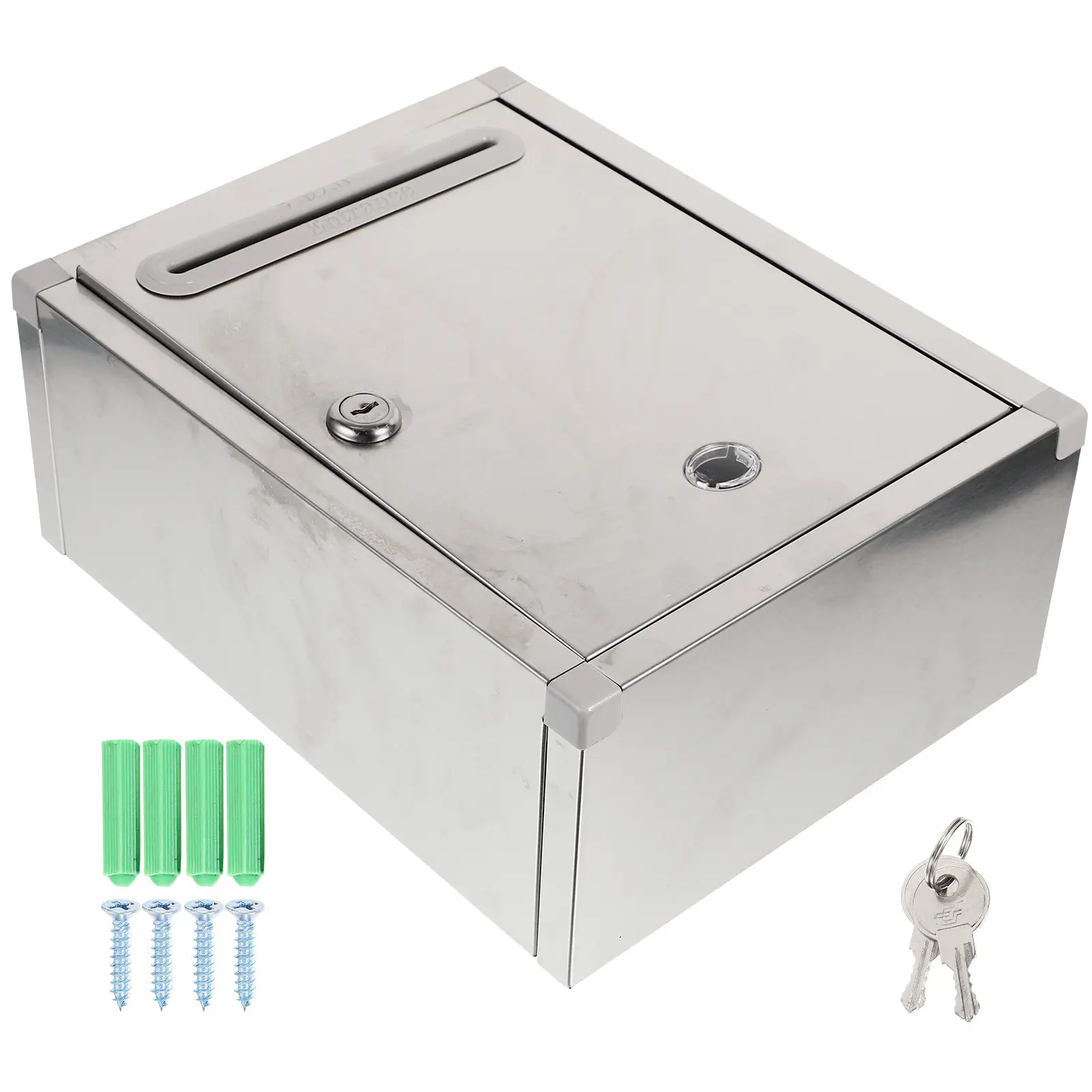 Stainless Steel Wall Mounted Letter Box – Rust-Proof Mailbox for Timber, Aluminum, Composite Doors, Home Decor