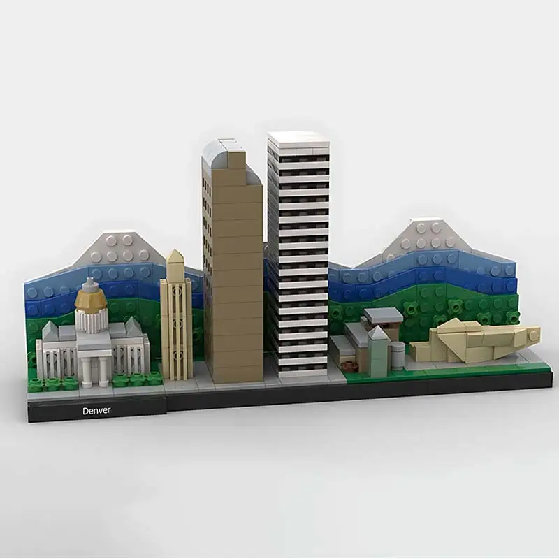 Moc Bouwstenen Denver Skyline Model Street View Architectonische Assemblage Klassiek Speelgoed Desktop Decoratie Kinderen Geschenken