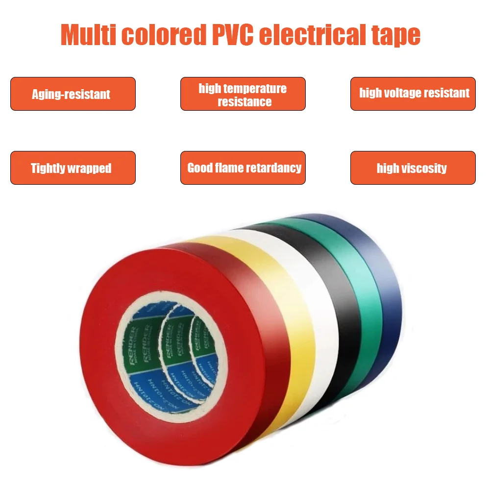 50m 5Colors High-Temperature Resistant Rubber Electrical Tape-Durable Andsoft Insulating Adhesive, Used For Industrial Household