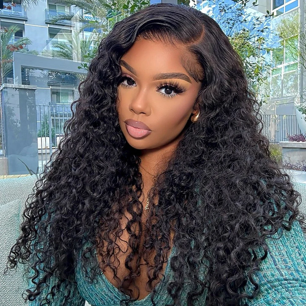 13x4 Curly Lace Front Deep Wave Wigs For Women Lace Frontal Brazilian Wigs Human Hair Pre Plucked 4x4 HD Lace Closure Wig Yarra