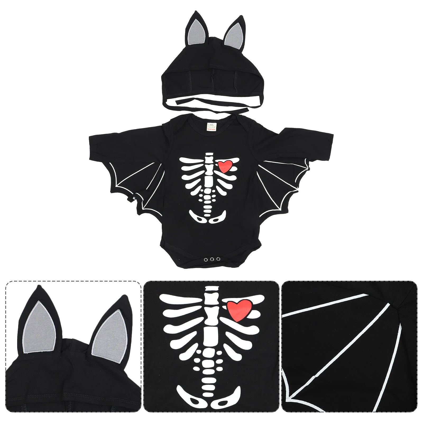

Bat-sleeved Baby Jumpsuit Kids Rompers Halloween Clothes Toddler Party Dress Cotton Snap Buttons Front Opening