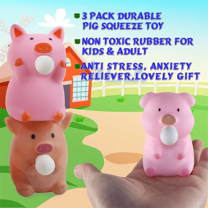 Cute Pig Squishy Toys Animal Spit Bubbles Stress Relief Toy Piggy Capybara Fidget Squeeze Toy Stress Relief Goodie Bag Stuffers