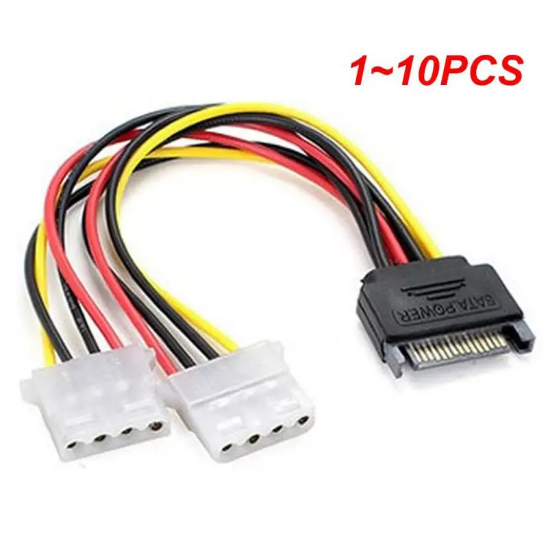 1~10PCS Pin Molex IDE to 2 Serial ATA Hard Driver Power Cable SATA Y Splitter Dual Hard-Drive-Disk Extension Cord Adapter