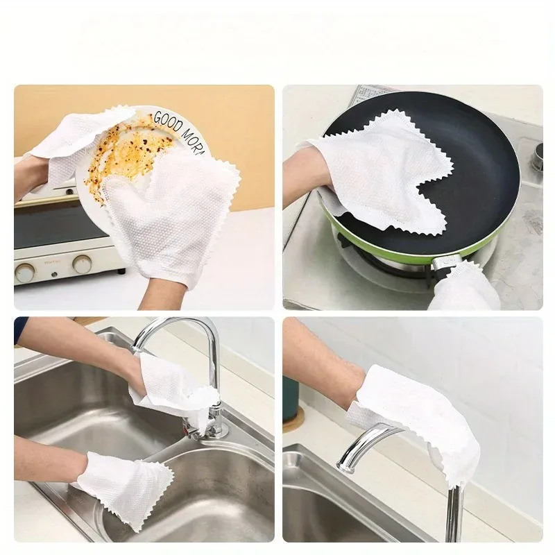 10/20pcs/30pcs Non-woven Dust Cleaning Gloves Reusable Fish Scale Cleaning Duster Gloves Household Kitchen Cleaning Tool
