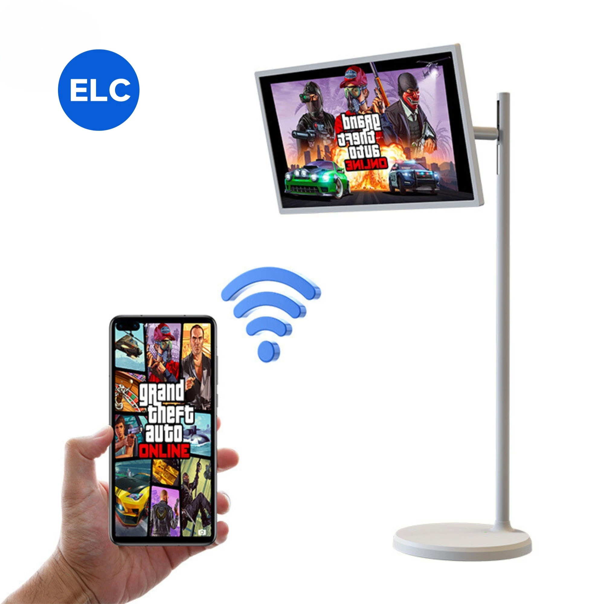 White Android 13 Smart TV Gaming Tablet PC Remote Control Movable Interactive Portable Screen New Game IPs Interactive