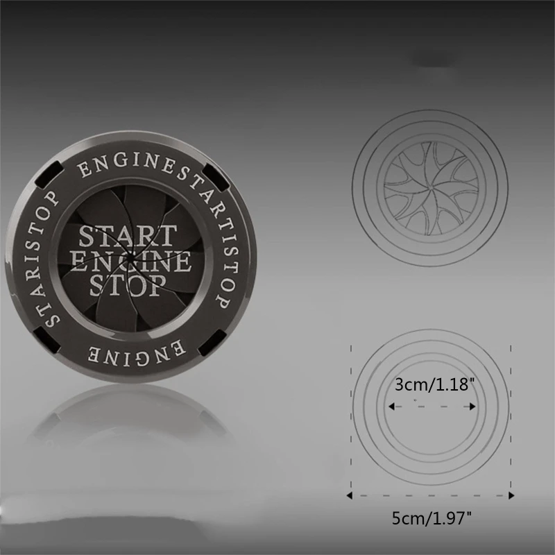 سيارة زر واحد بدء زر دوران لغطاء الحماية شخصية السيارات محرك بدء زر التوقف غطاء تعديل Sti #6