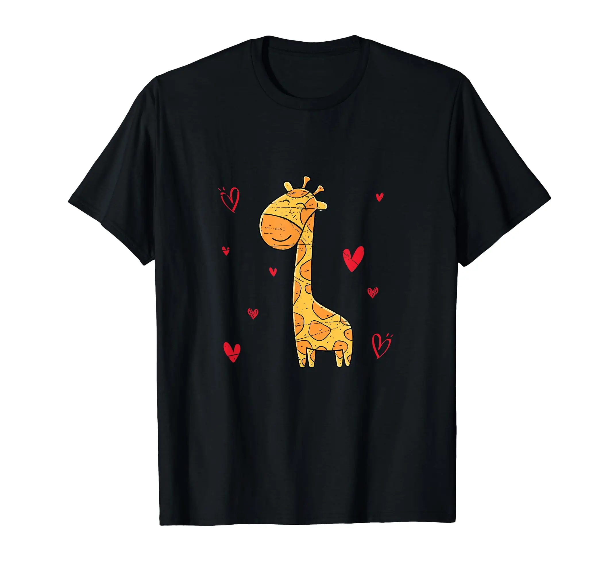 Hearts Valentines Day Gift Idea Love Giraffe T-Shirt Classic Logo T Shirt and Stickers, Unisex Adult T Shirt Collection