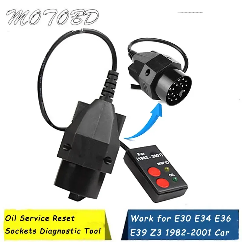 New Hot Sell Pin Reset Tool 20 Pin Sockets Oil Service Reset Scan Diagnostic Tool For BMW 1982 to 2001 E30 E34 E36 E39 Z3