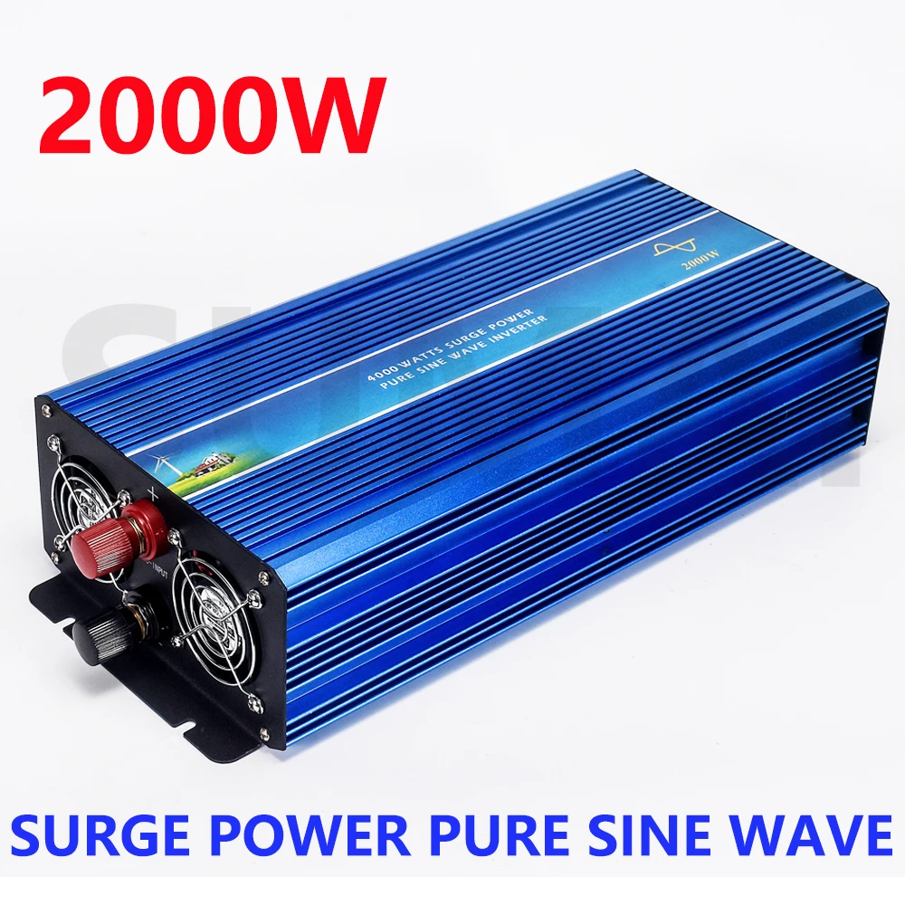 2000W Off Grid Sine Wave Pure Inverter Input 12V/24V/48V/96V/110V 110V/220V/230V/240V DC Output 50Hz or 60Hz