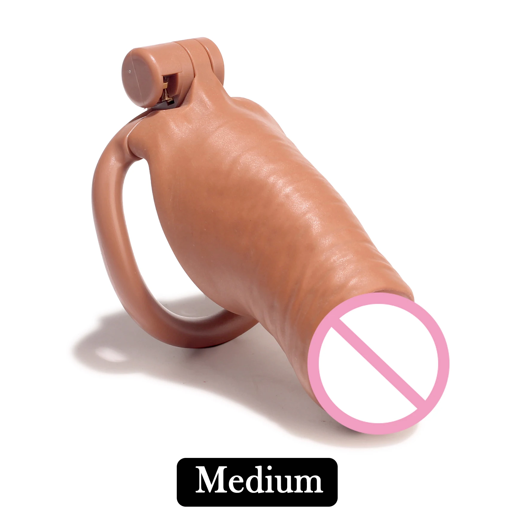 UTdisguise male chastity CB Lock Device,Ultra Realistic CB Cock Cage BDSM Penis Ring With 4 Base Ring