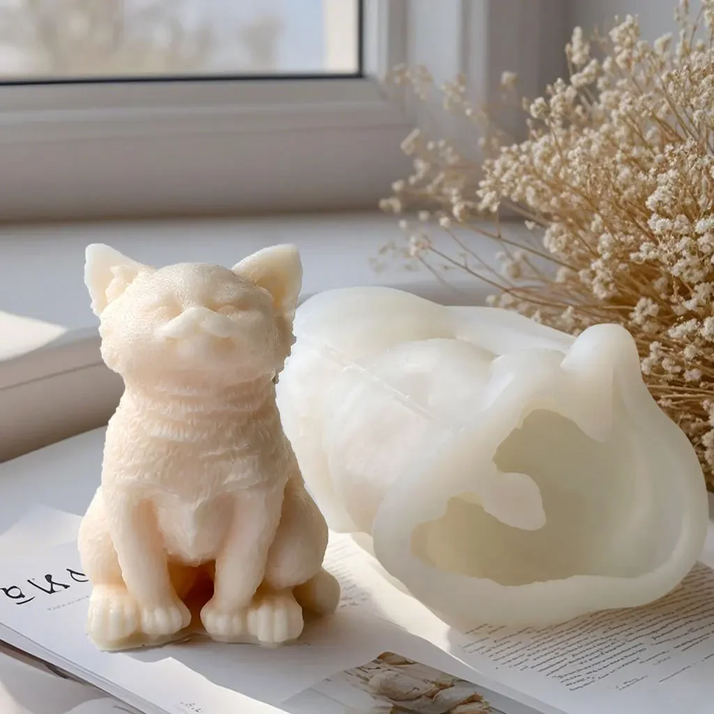 

Cute Large Cat Dog Candle Mold Handmade Soap Cat Epoxy Mold Cute Animal Puppy Silicone Candle Soap Aromatherapy Mold