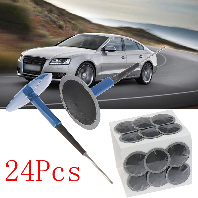 24Pcs/set High Temperature Resistance Auto Car Truck Tire Tyre Puncture Repair Wired 35mm 6mm Plug Mushroom Patch