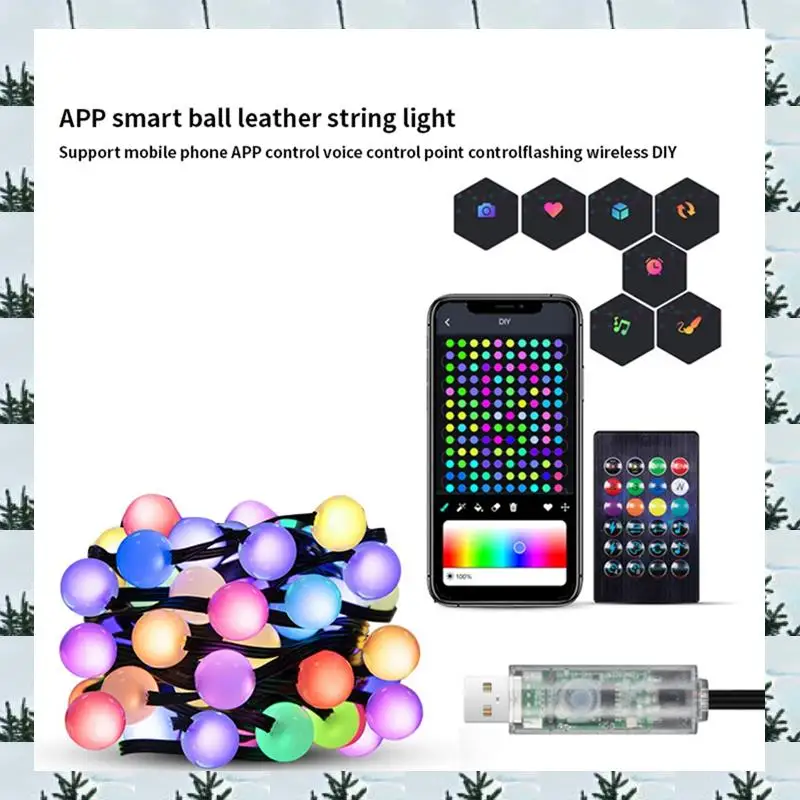 

ABLG Smart LED RGB String Light Outdoor Decoration DIY Home Decor String Lights Lamp Waterproof Night Light Camping Light