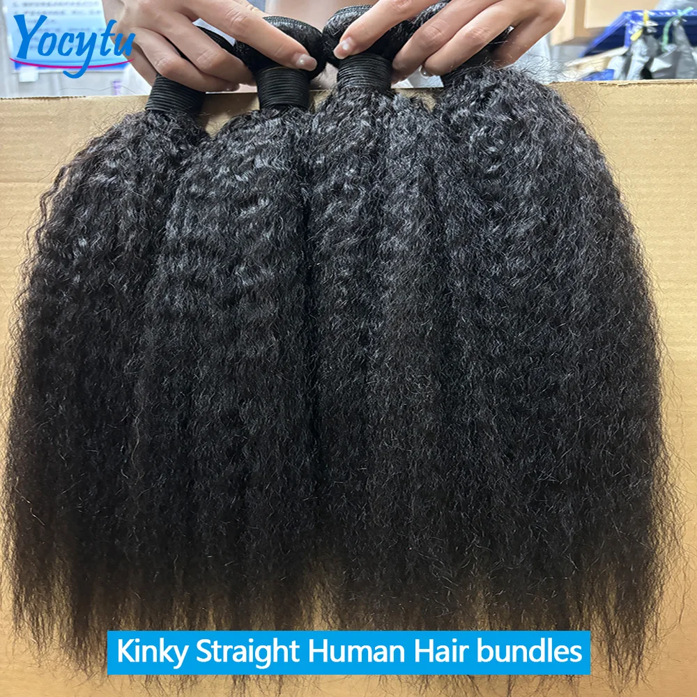 12A Top Qualität Verworrene Gerade Bundles 24 Zoll Menschliches Haar Bundles 3 Tage Lieferung YOCYTU Yaki Gerade Bundles 100 % Echthaar – Detail 2