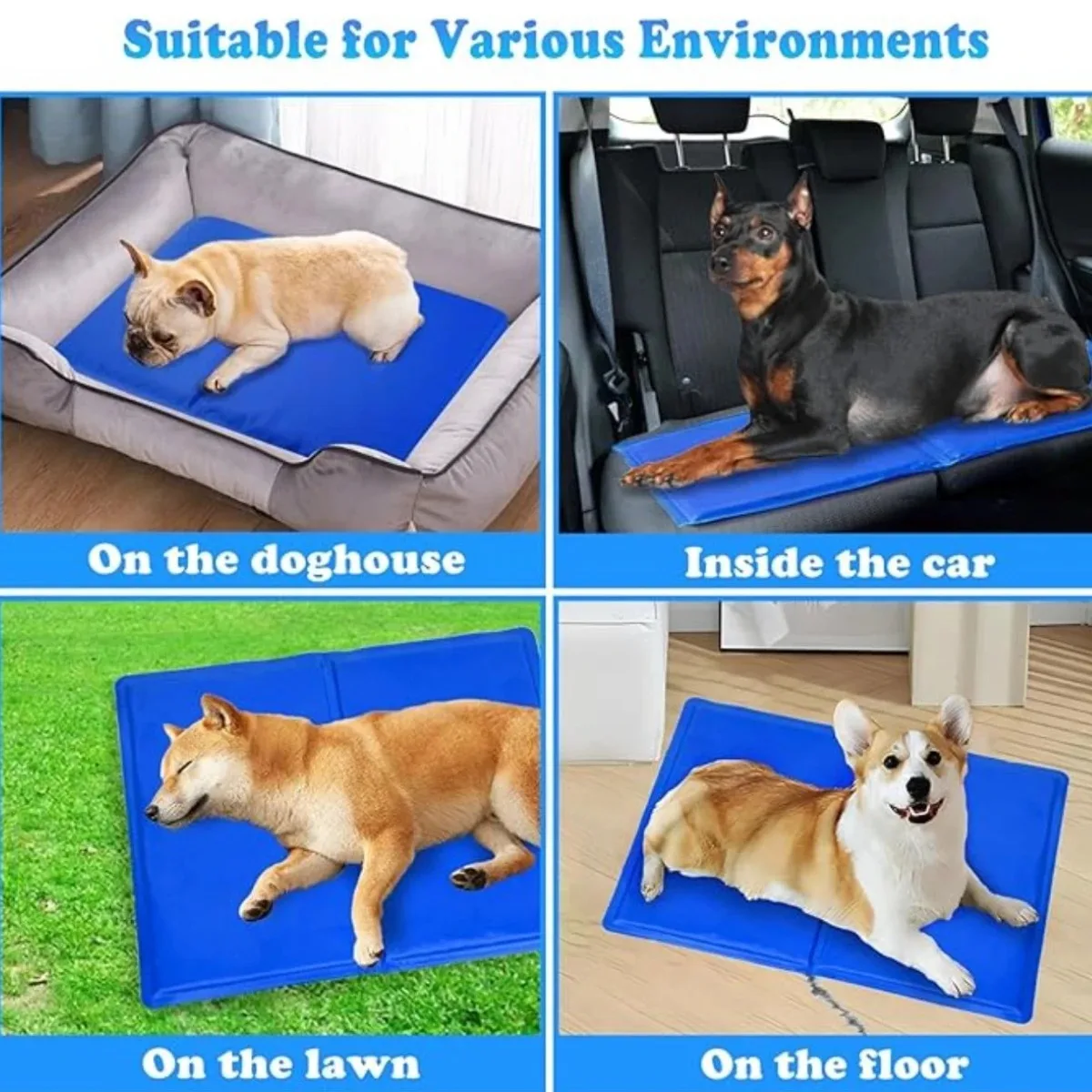 Summer Gel Pet Cooling Bed Mat Wear Resistant Heat Relief Sponge Sleeping Cushion Breathable Cool Pad for Small Medium Dogs Cats - view 6