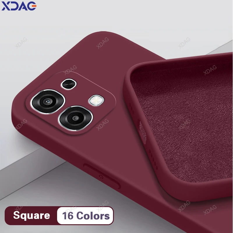 حافظة هاتف أصلية فاخرة لحماية العدسات لهاتف OPPO A6 Pro Global 4G 5G ملحقات غطاء خلفي من السيليكون السائل المربعة المقاومة للصدمات #1